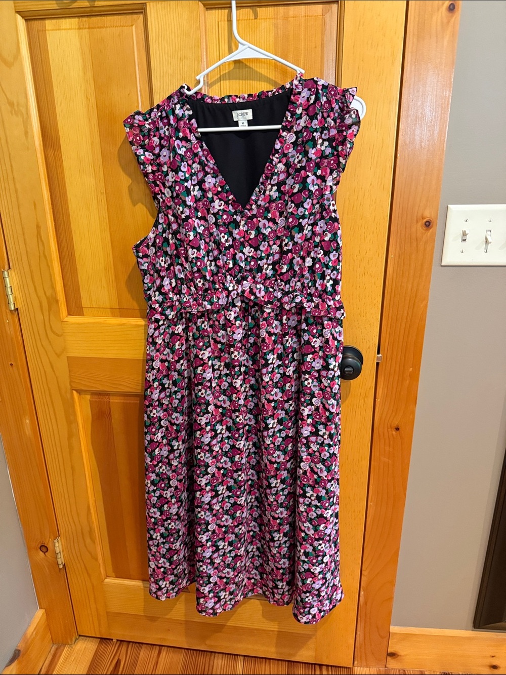 J. Crew Factory Pink Floral V-Neck Dress Size 16